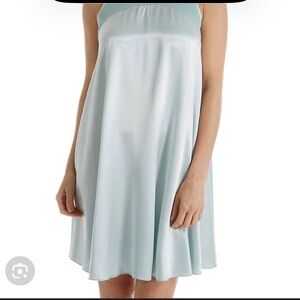 Pj Harlow Teal Satin Chemise and robe set